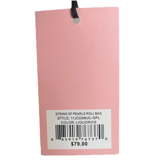 Juicy Couture Black Barrel Shoulder Bag With Rhinestone Logo & Chain Strap - Picture 12 of 14